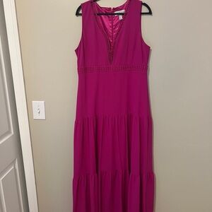 Elegant Magenta Sleeveless Dress